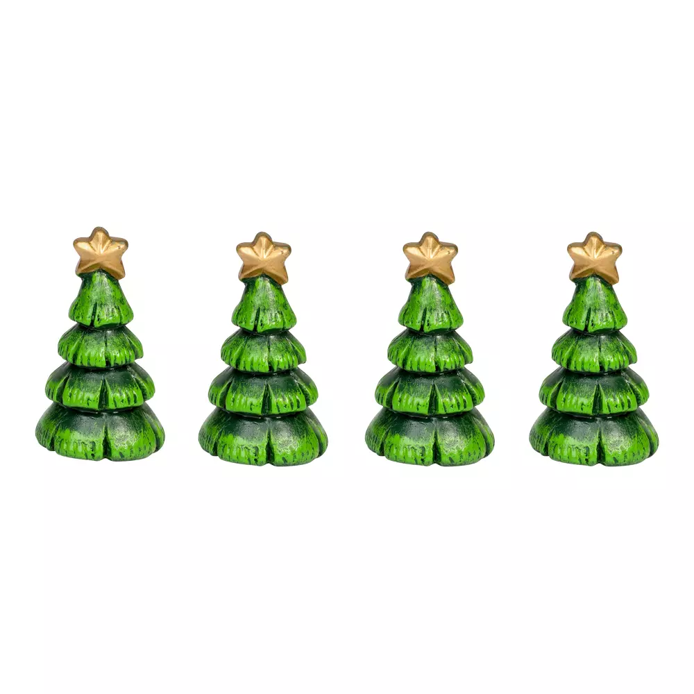 MIni dekorasjon juletrær 4 pk
