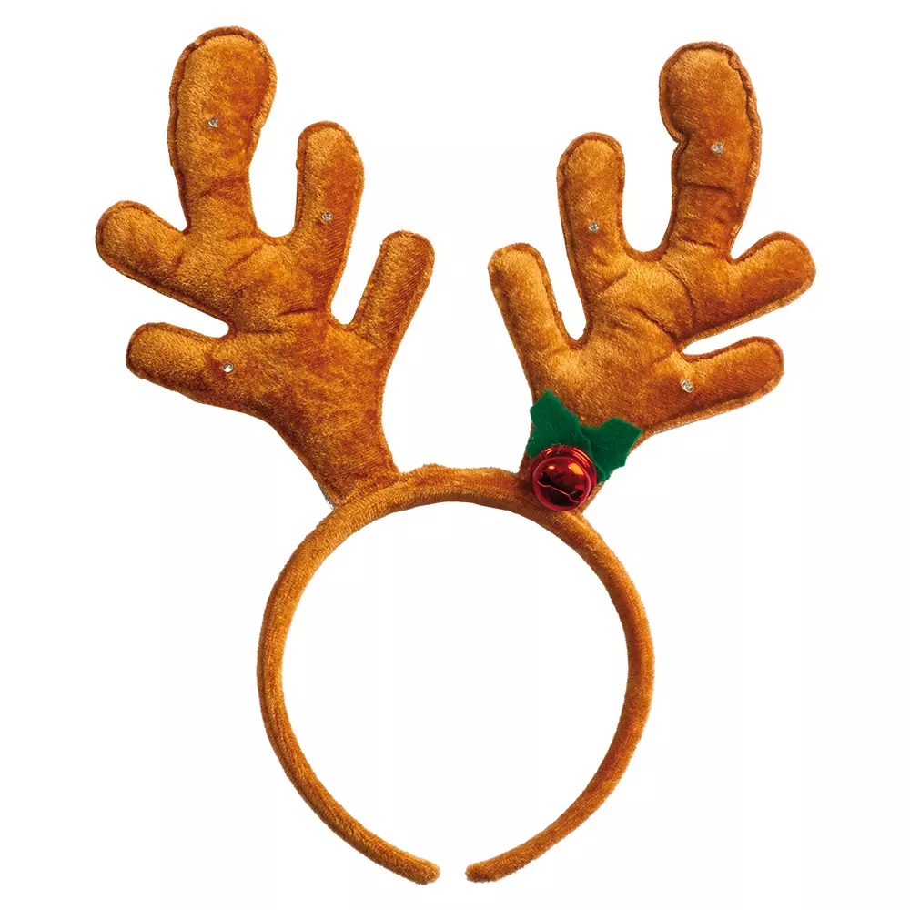 LED hårbøyle med reinsdyrhorn brun