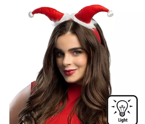 LED tiara flashing santa