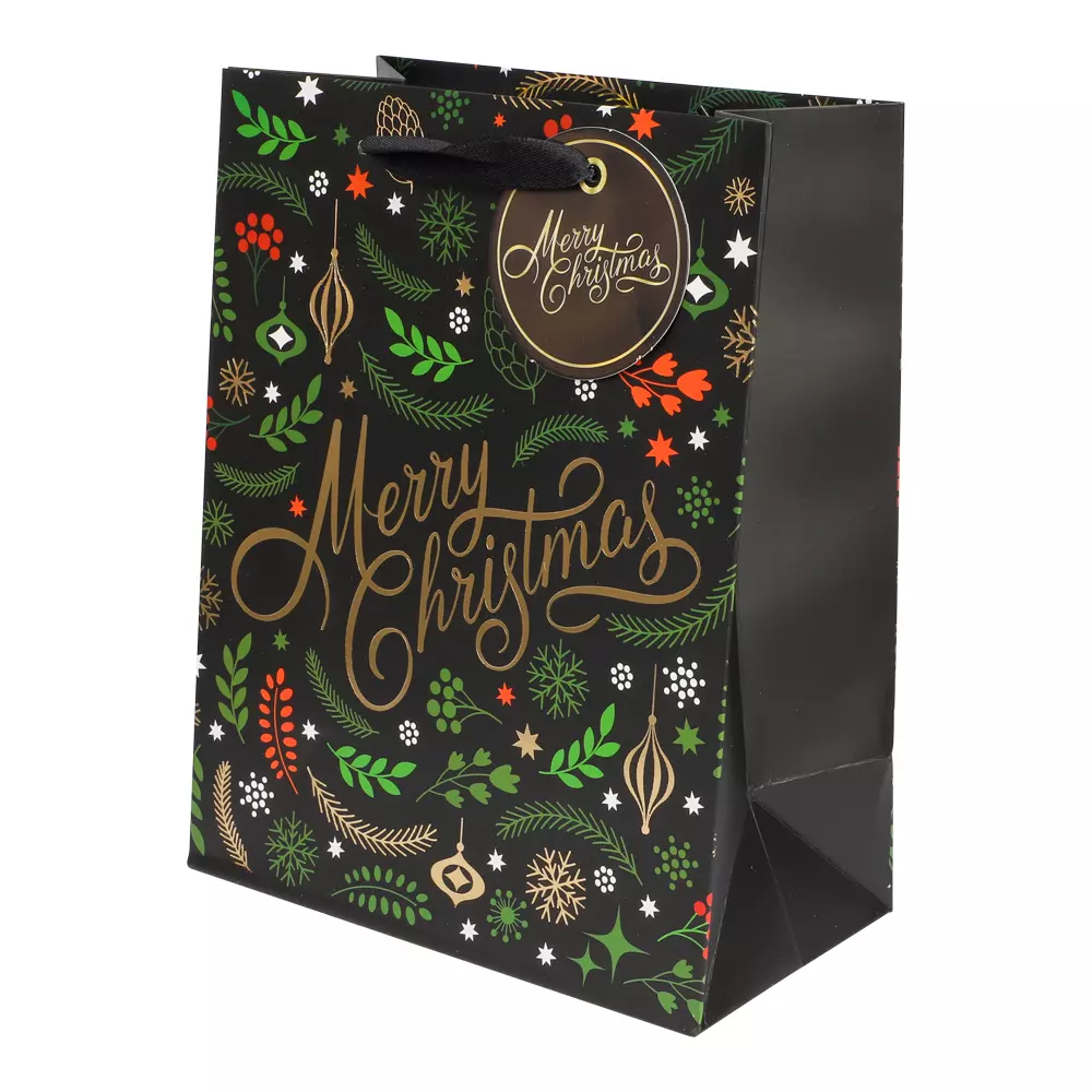 Gavepose Merry christmas svart