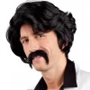 Chuck parykk sort med mustasje