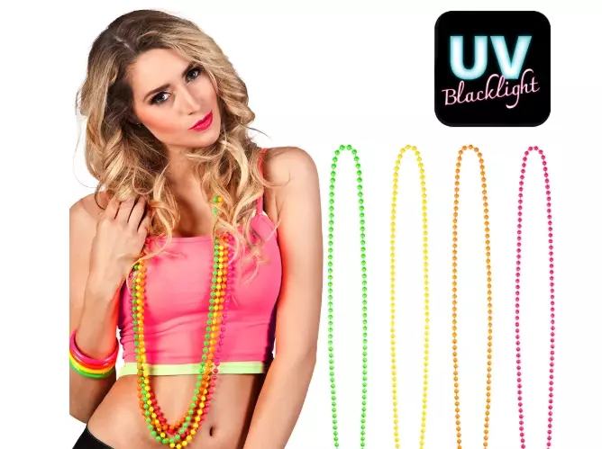 Neon perlekjeder 4pk
