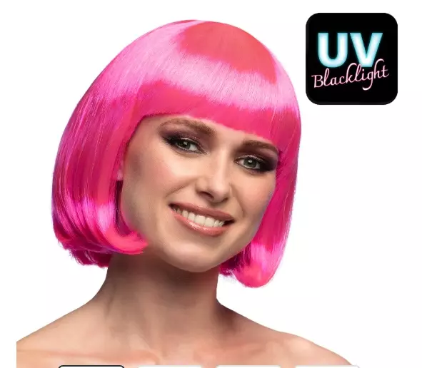 Cabaret parykk pink neon UV