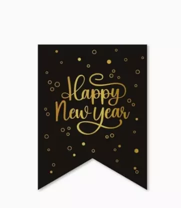 Golden celebration happy new year banner 6 meter
