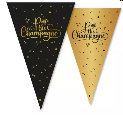Golden celebration pop the champagne flaggbanner 10 m