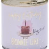 Cancake Happy birthday white Brownie bursdagskake med lys