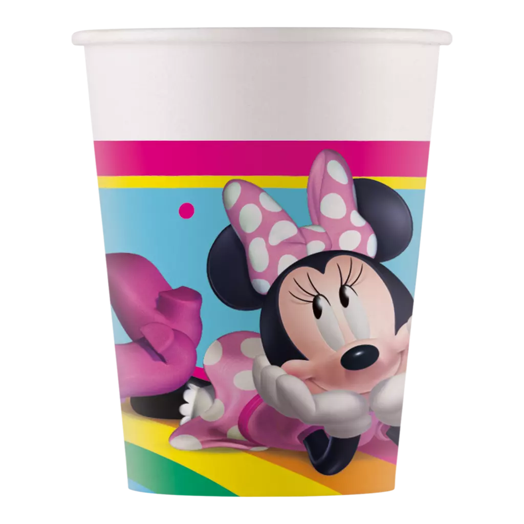 Minnie pappkopper - Rainbow make me smile 8pk