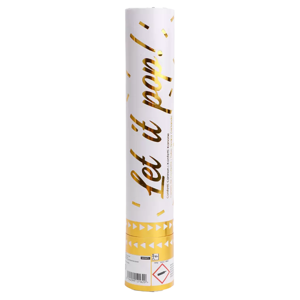 Konfettikanon Gull folie firkantet 28cm