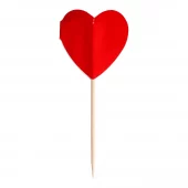 Cake picks røde hjerter 10 pk