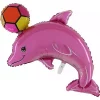 Folie rosa delfin med ball 75cm