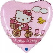 Folie hjerte Hello Kitty på sykkel 46cm