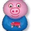 Folie Pig holding toy car 32"