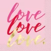 Drikkeservietter Elegant Valentine "Love Love Love" 16pk