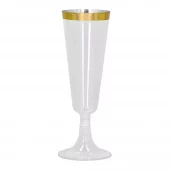 Champagneglass med gullkant 4pk