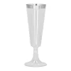 Champagneglass med sølvkant 4pk