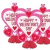 Valentines papirdekorasjon 3pk