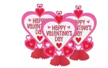 Valentines papirdekorasjon 3pk