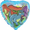Folie hjerte Dinosaurer 46cm