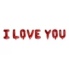 Ballongord I Love you rød 40cm H