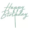 Akryl kaketopp happy birthday misty green