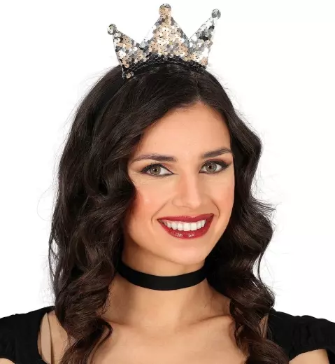 Sequined headband sølvkrone