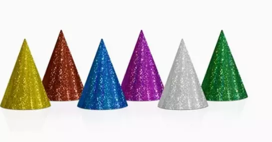 Partyhatter flerfarget holografisk 20 pk