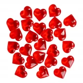 CRYSTAL HEARTS RED 25 PCS