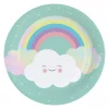 Rainbow & Cloud pappfat 23 cm 8pk