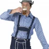 Oktoberfestskjorte Mørkeblå/Hvit Ruter M (50-52)