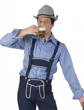 Oktoberfestskjorte  Mørkeblå/Hvit Ruter M (50-52)