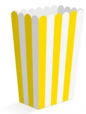 Snackboks gul/hvit 8pk