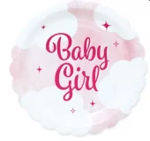 Baby girl rosa pappfat 19cm 8pk
