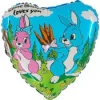 Foliehjertet kaniner "some bunny loves you" 46cm