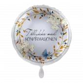 Folieballong Tillykke med konfirmajsonen - Blå