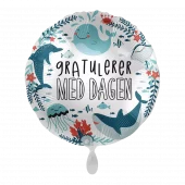 Folieballong Gratulerer med dagen - Sjødyr