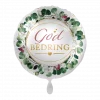 Folieballong God Bedring - Grønt og blomster