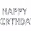Ballongord Silver Happy birthday