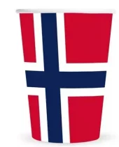 Pappkopper norske flagg 8pk