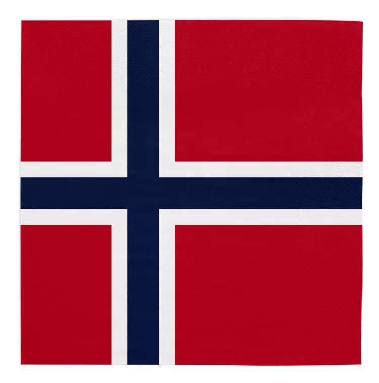 Norsk flagg - 3-lags servietter 20pk