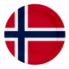 Papptallerken norske flagg 23 cm 8pk