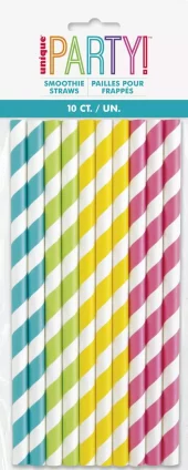 Smoothie sugerør  Striper Assortert 10 pk