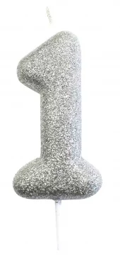 1 Glitter kakelys sølv