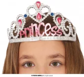 Tiara - Sølv m/stener - "Princess"