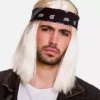 90s rocker blond parykk med tørkle