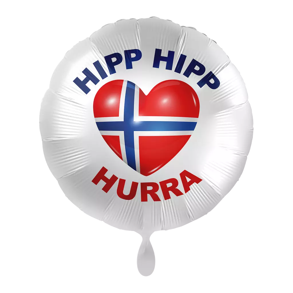 "HIPP HIPP HURRA" - Norsk flagg folieballong