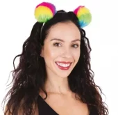 Pompom headband multicolor