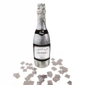 Bottle konfettikanon sølv 32cm