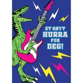 POSTKORT HØYT HURRA, DINO, BARNEKORT