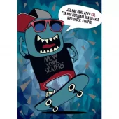 POSTKORT GUTT SKATEBOARD, BARNEKORT