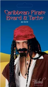 Caribbean pirate beard & tash